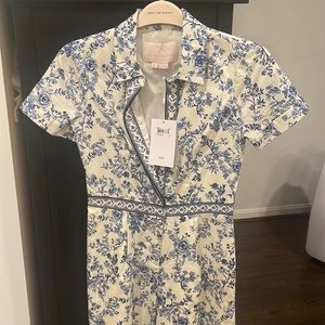 Gal Meets Glam Darla Jumpsuit Blue and white